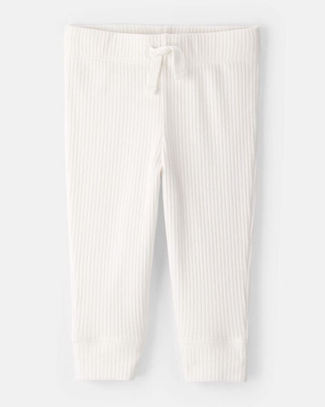 Baby 3-Piece Ribbed Outfit Set - Ivory