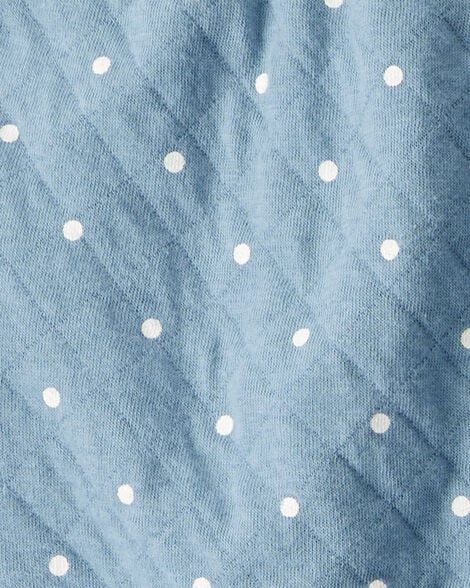 Baby 3-Piece Polka Dot Quilted Little Vest Set - Blue/Ivory