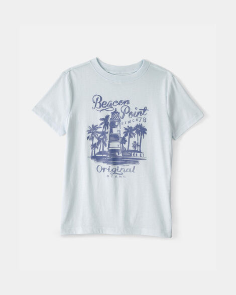 kids lighthouse graphic tee - blue