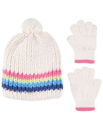 Kid 2-Pack Knit Cap & Gloves Set
