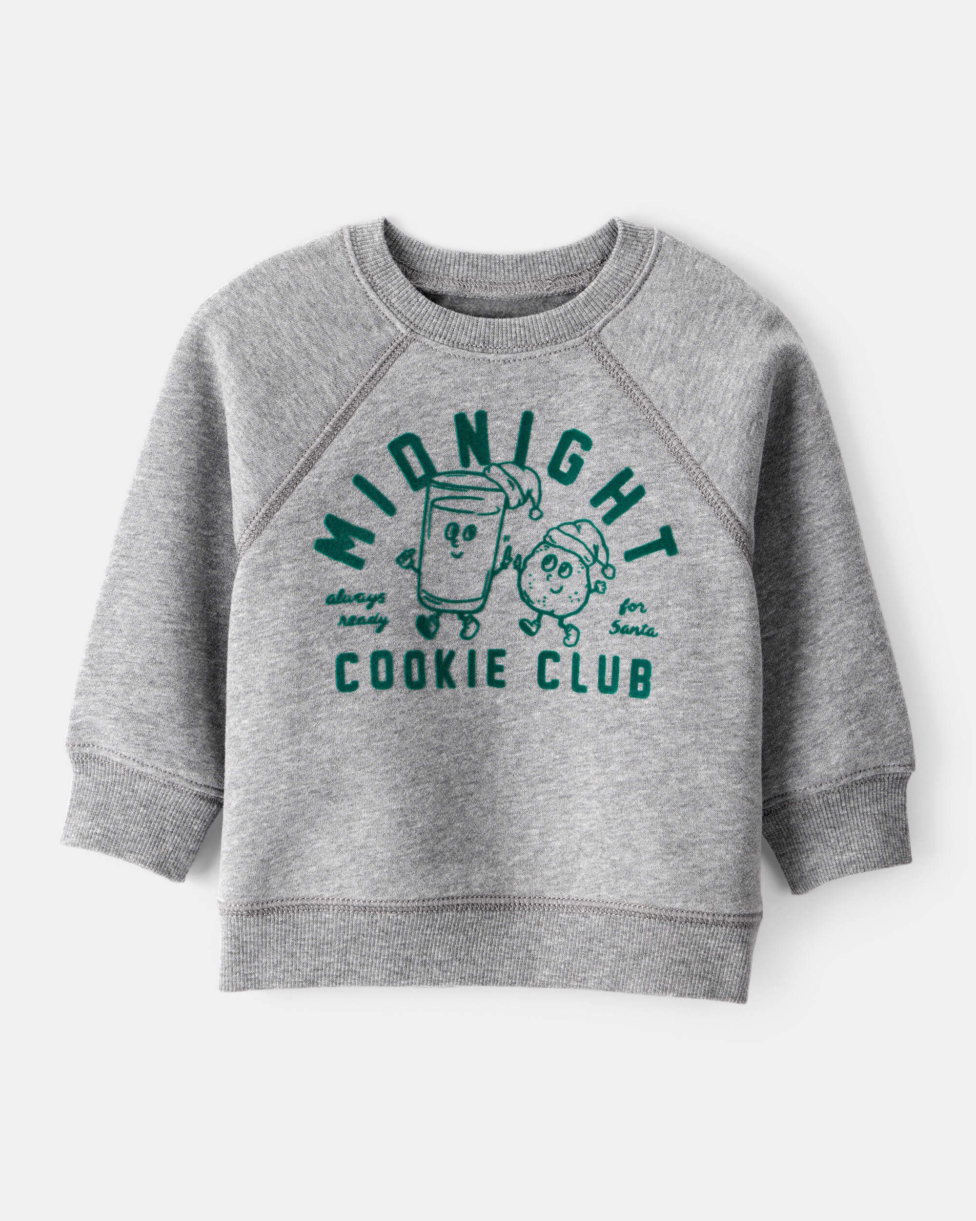 Baby Boy Midnight Cookie Club Long-Sleeve Pullover Sweatshirt - Grey