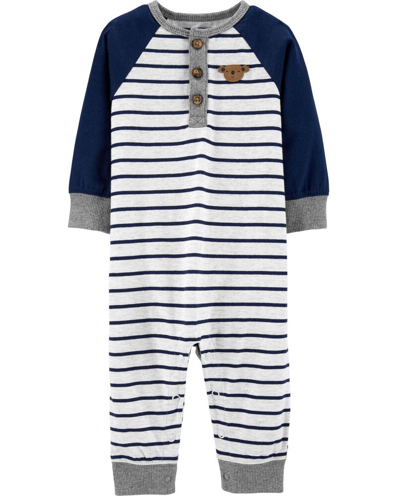 Striped Koala Bear Jersey Jumpsuit Carters Com