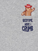 Navy - Toddler 2-Piece Gingerbread Cotton & Fleece Pajamas, Selected