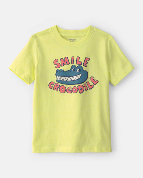 toddler boy crocodile graphic tee - yellow