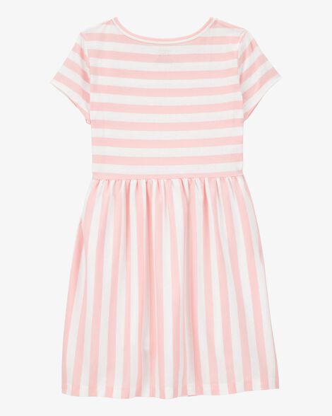  Product image 2 of Kid Striped Short-Sleeve Dress-Pink