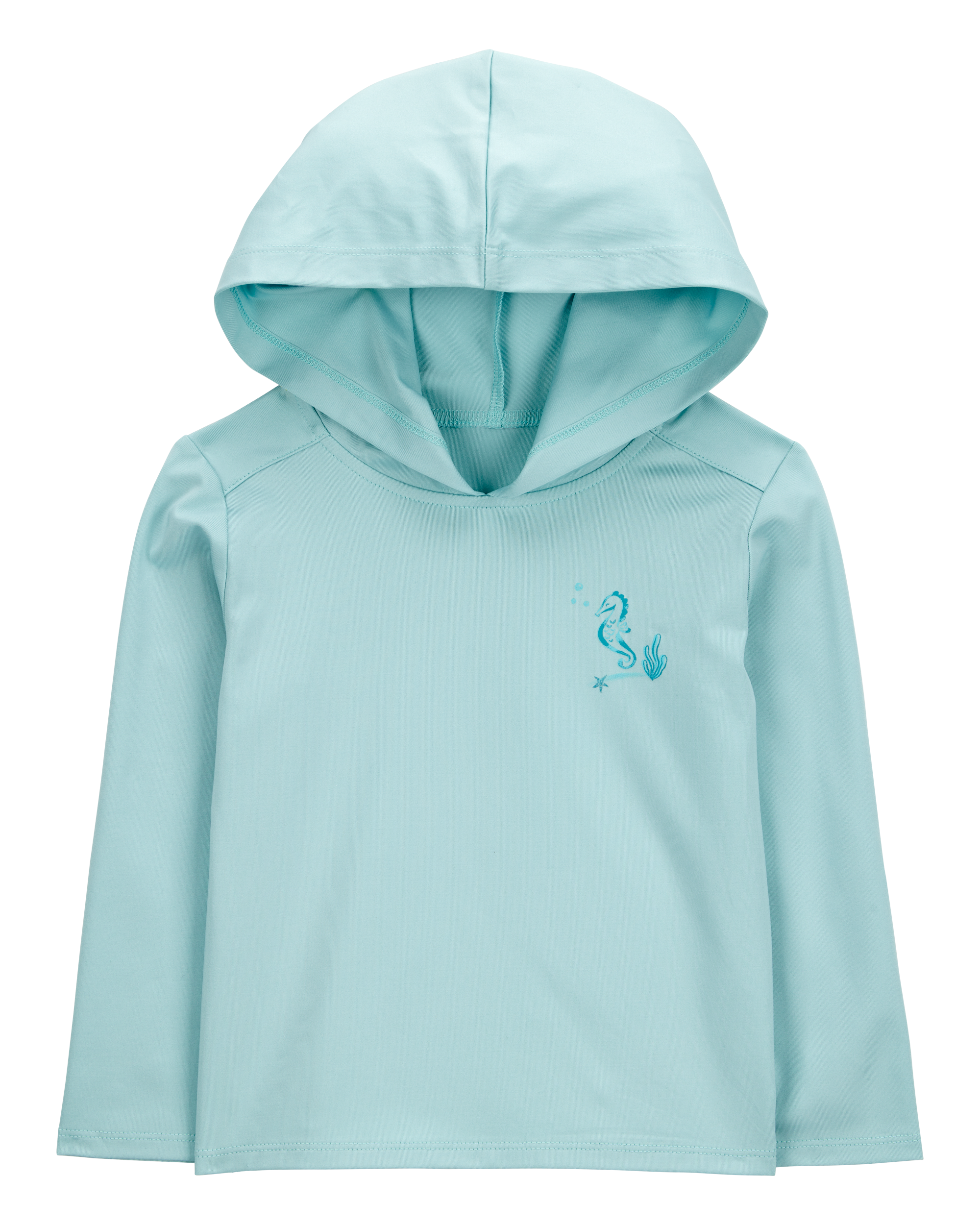 Toddler UPF 50+ Sun Protection Seahorse Moisture Wicking Active Pullover - Blue