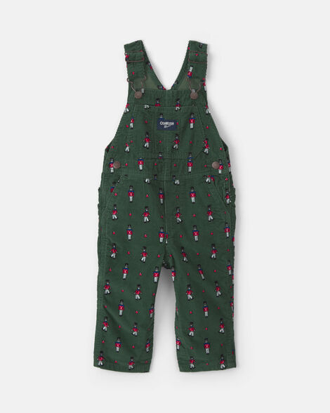 Baby Boy Nutcracker Corduroy Overalls - Green