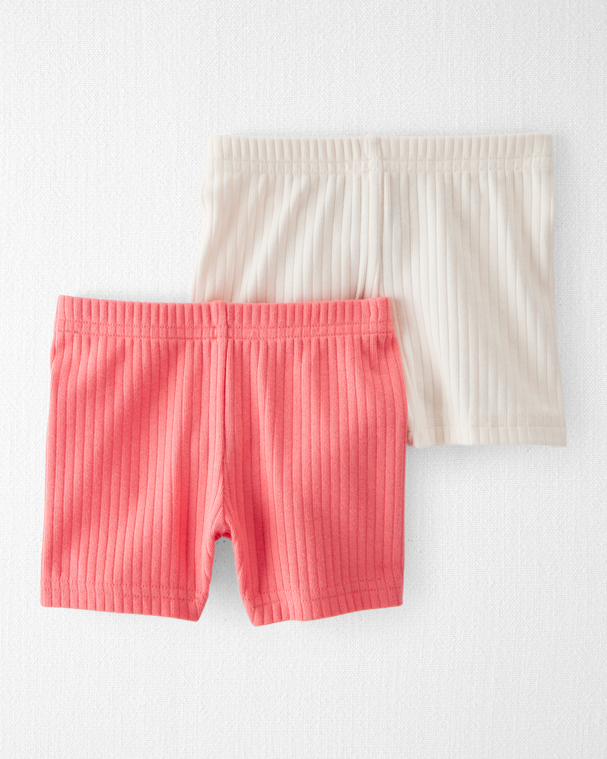 Baby Girl 2- Pack Organic Cotton Ribbed Pedal Shorts