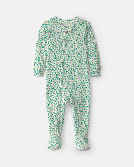 baby girl sea life 100% cotton 1-piece pajama - green