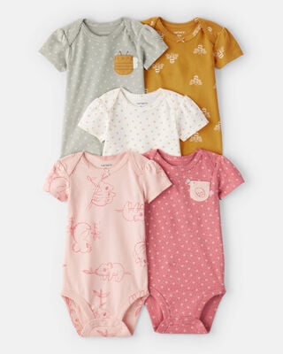 Baby 4-Piece Long-Sleeve Pointelle Bodysuits