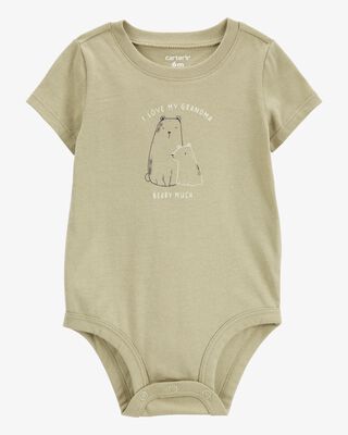 Product image 1 of Baby Grandma Short-Sleeve Bodysuit - Olive