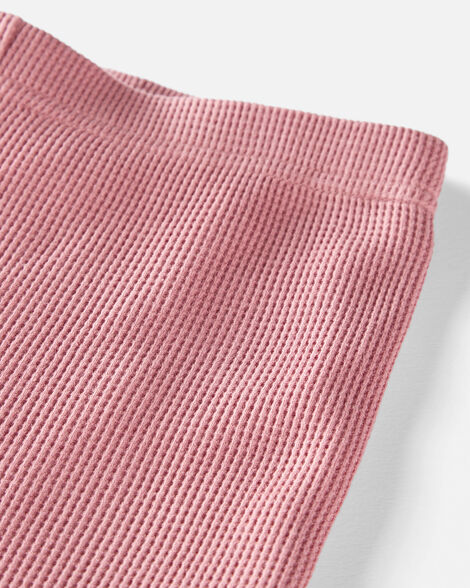  Product image 2 of Kid Organic Cotton Waffle Knit Pajamas Set - Dark Blush