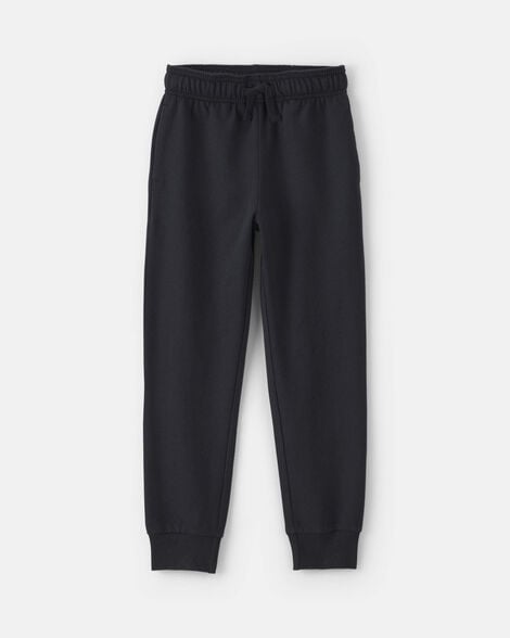 baby boy pull-on drawstring joggers - black