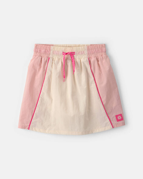 girls colorblock skort - ivory/pink