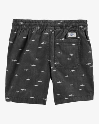 Product image 2 of Kid Shark Print Pull-On Bermuda Short - Black