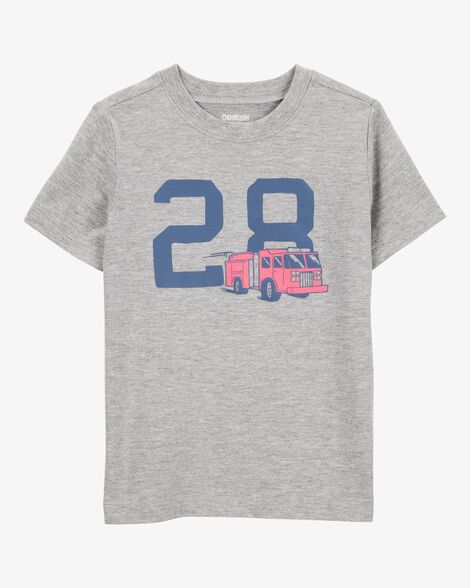 Product image 1 of Toddler Firetruck Short-Sleeve Graphic Tee - Grey
