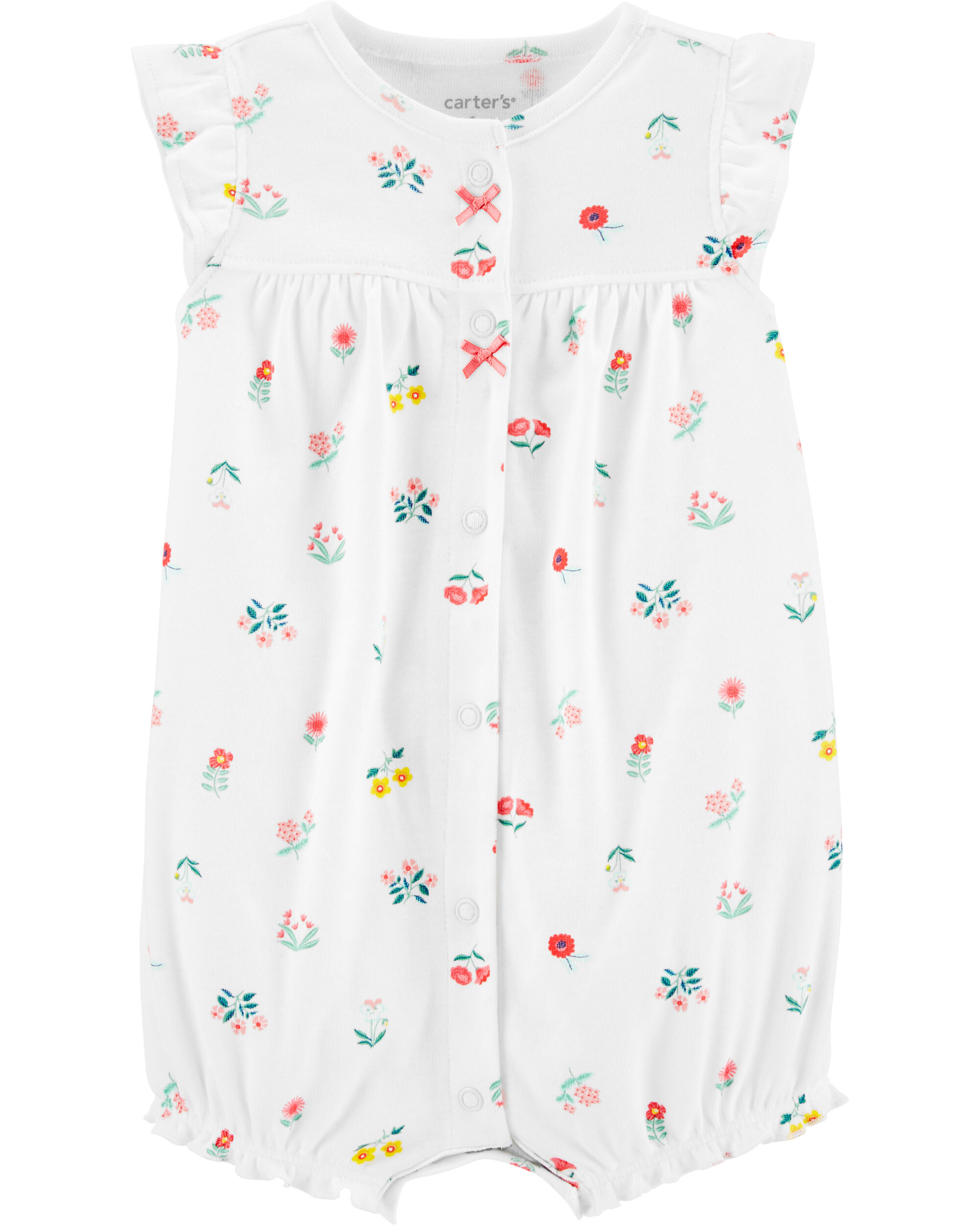 Carters Baby Girls Floral Snap Up Romper