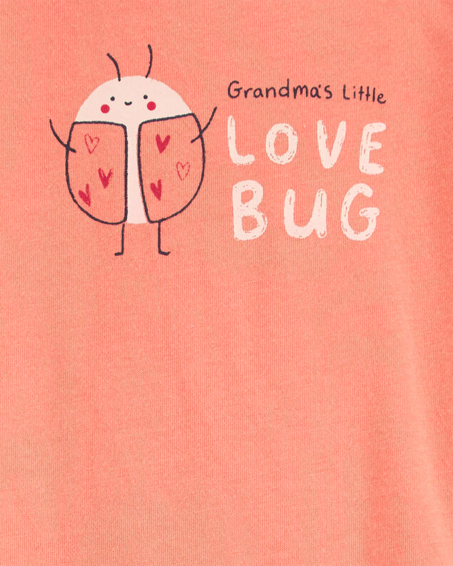 Product image 2 of Baby Grandma's Little Love Bug Short-Sleeve Bodysuit - Peach