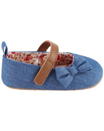 Navy Baby Chambray Mary Jane Baby Shoes | carters.com