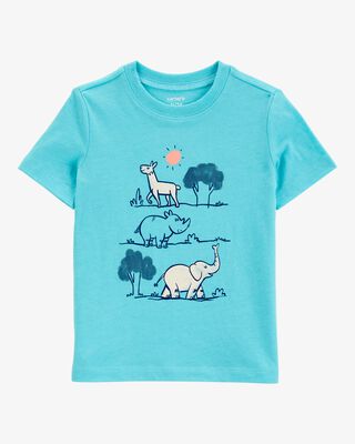 Product image 1 of Toddler Zoo Animals Short-Sleeve Graphic Tee - Blue