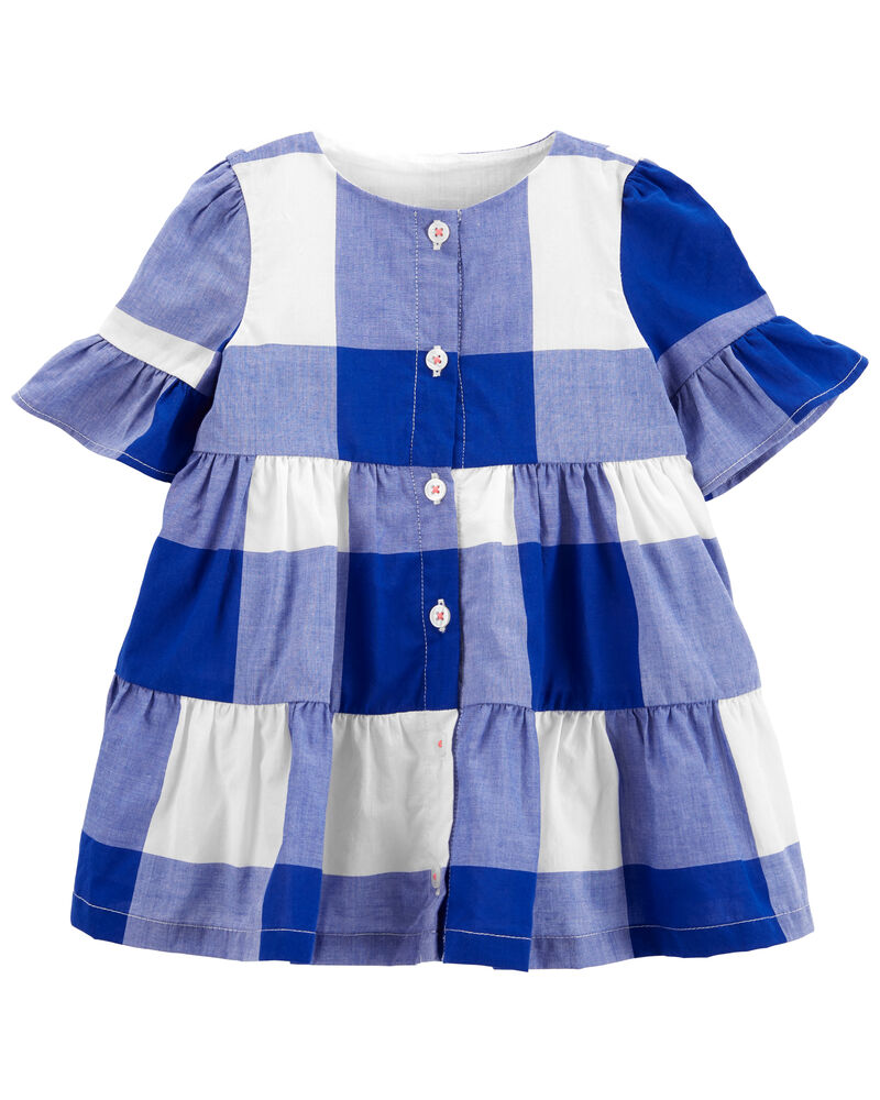 Baby Blue White Plaid Gingham Dress Carters Com