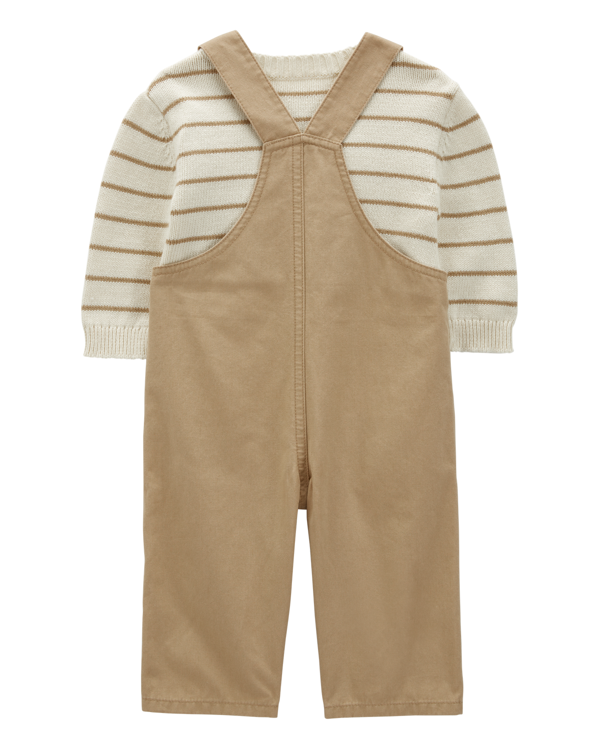 カーターズ　オーバーオール Baby 2-Piece Striped Thermal Sweater & Canvas Coverall Set