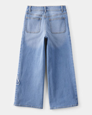 Product image 2 of Kid Baggy Butterfly Embroidered Jeans - Breeze Wash