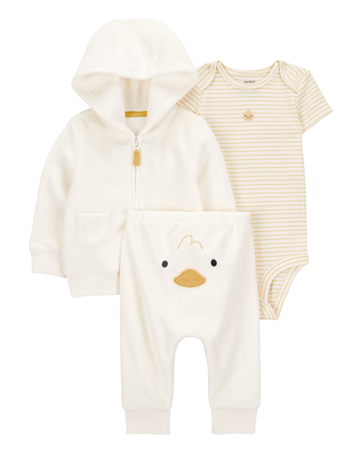 Baby Duck Knit Cardigan – Buttoned Cotton-Feel Sweater (12-36M)