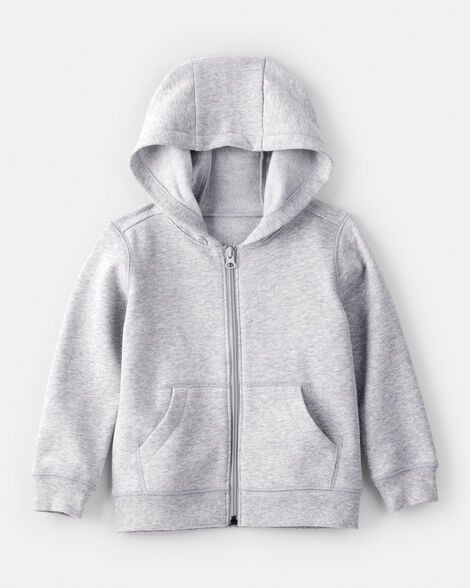 toddler boy daydream fleece long-sleeve zip hoodie - grey