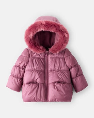 Baby Girl 2-Piece Polka Dot Hooded Snowsuit Jacket & Bib Set - Green