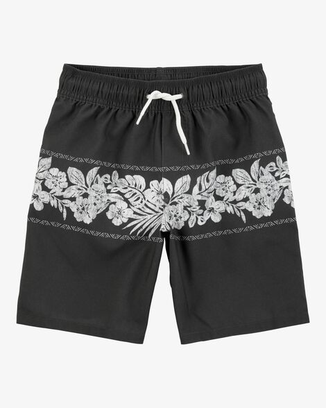 Product image 1 of Boys Tropical Swim Trunks-Black