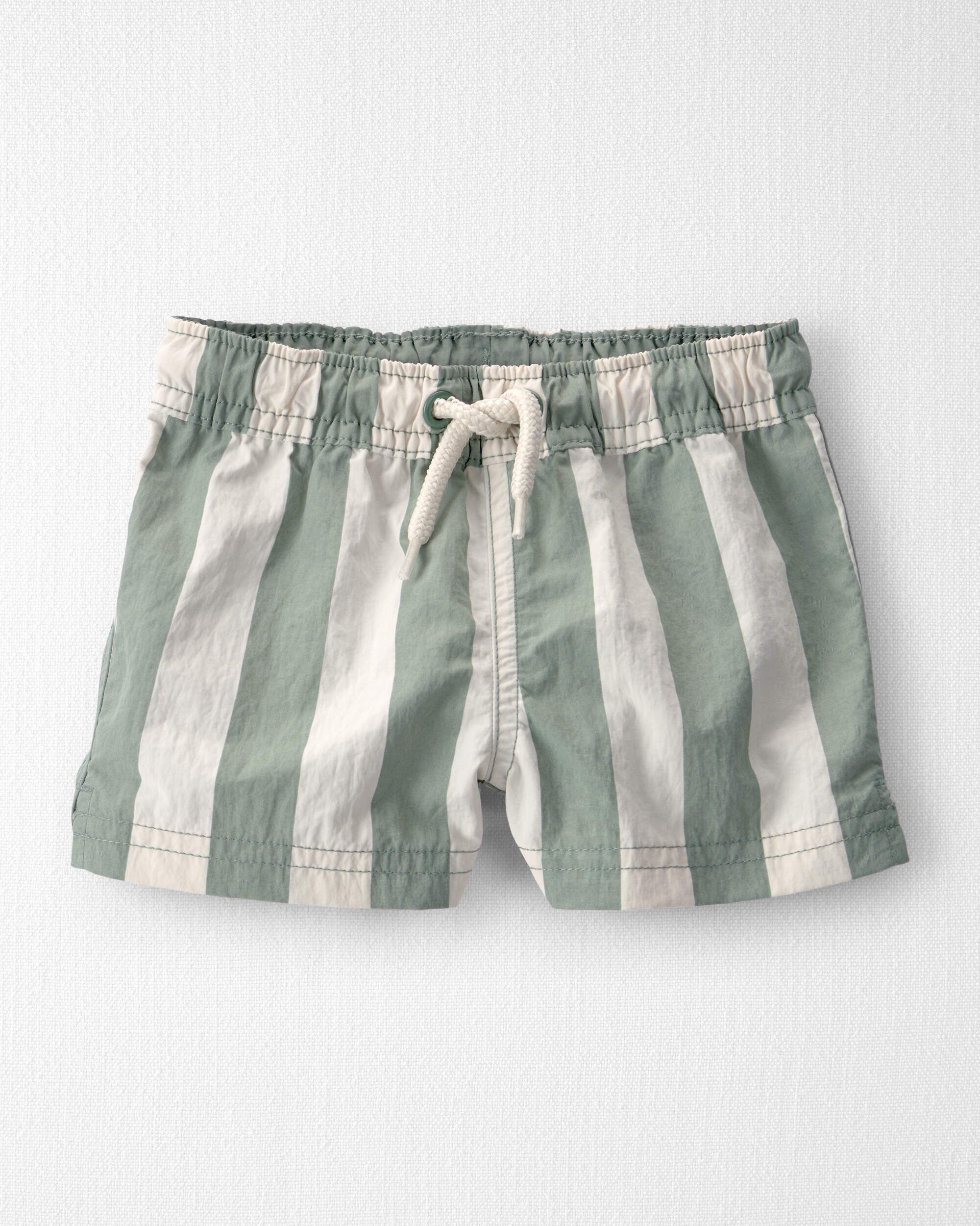 Little Planet Baby Boy Recycled Swim Trunks in Stripes 12M Green Stripes 18$