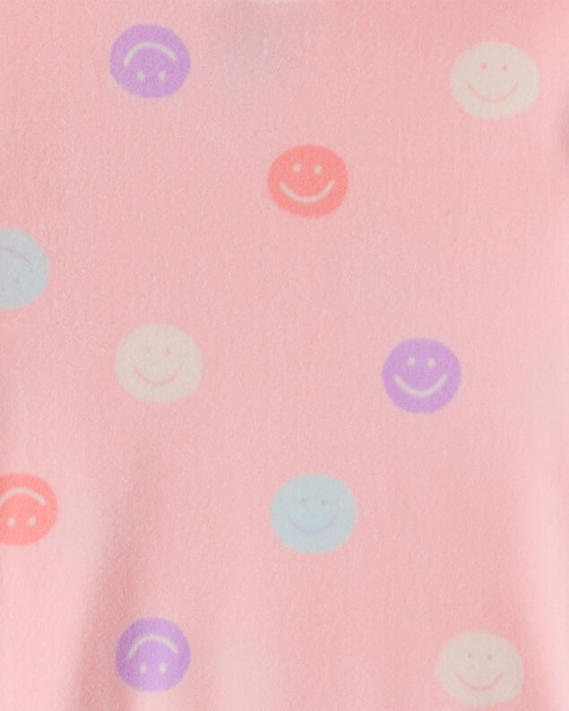Product image 2 of Toddler Girl Smiley Face Print DreamPlush Long-Sleeve Snug Fit 2-Piece Pajamas - Pink