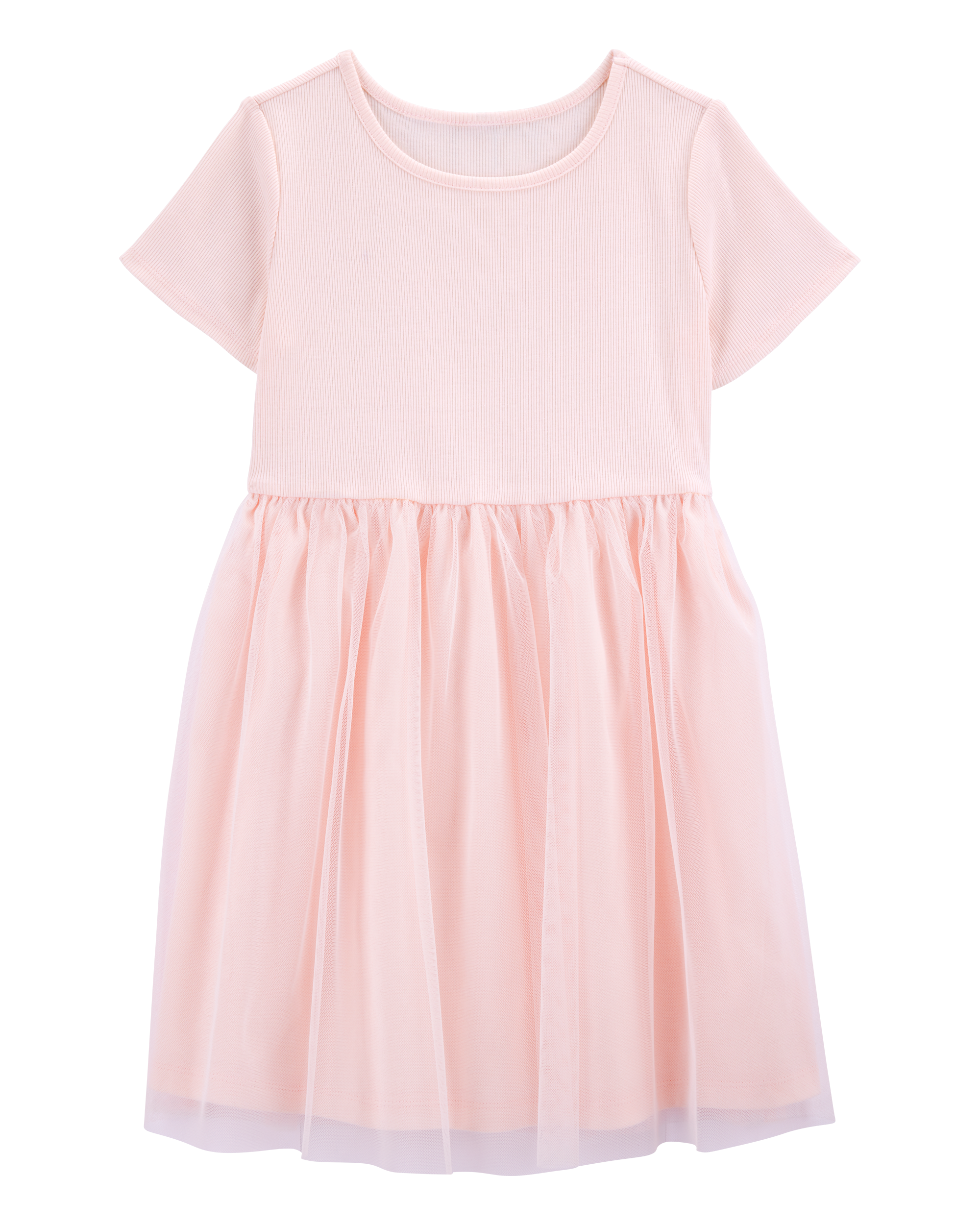 Kid Solid Short-Sleeve Dress - Pink