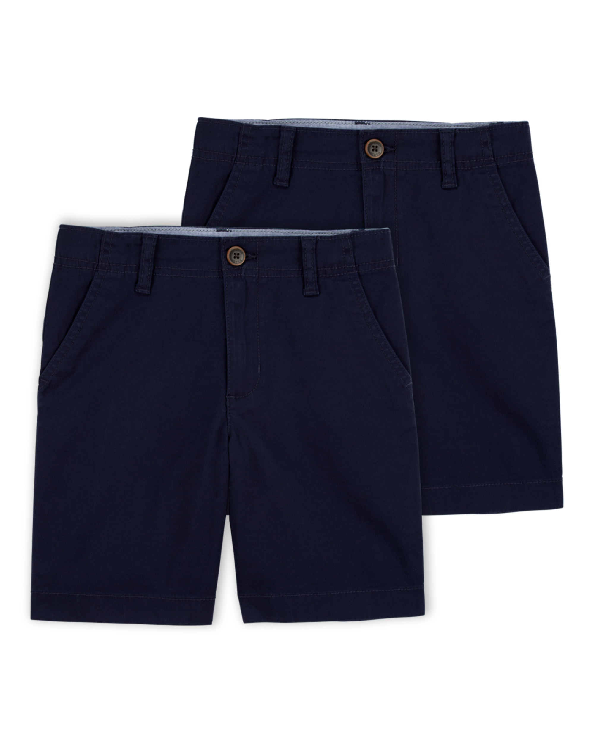 Boys 2-Pack Stretch Chino Uniform Shorts - Navy