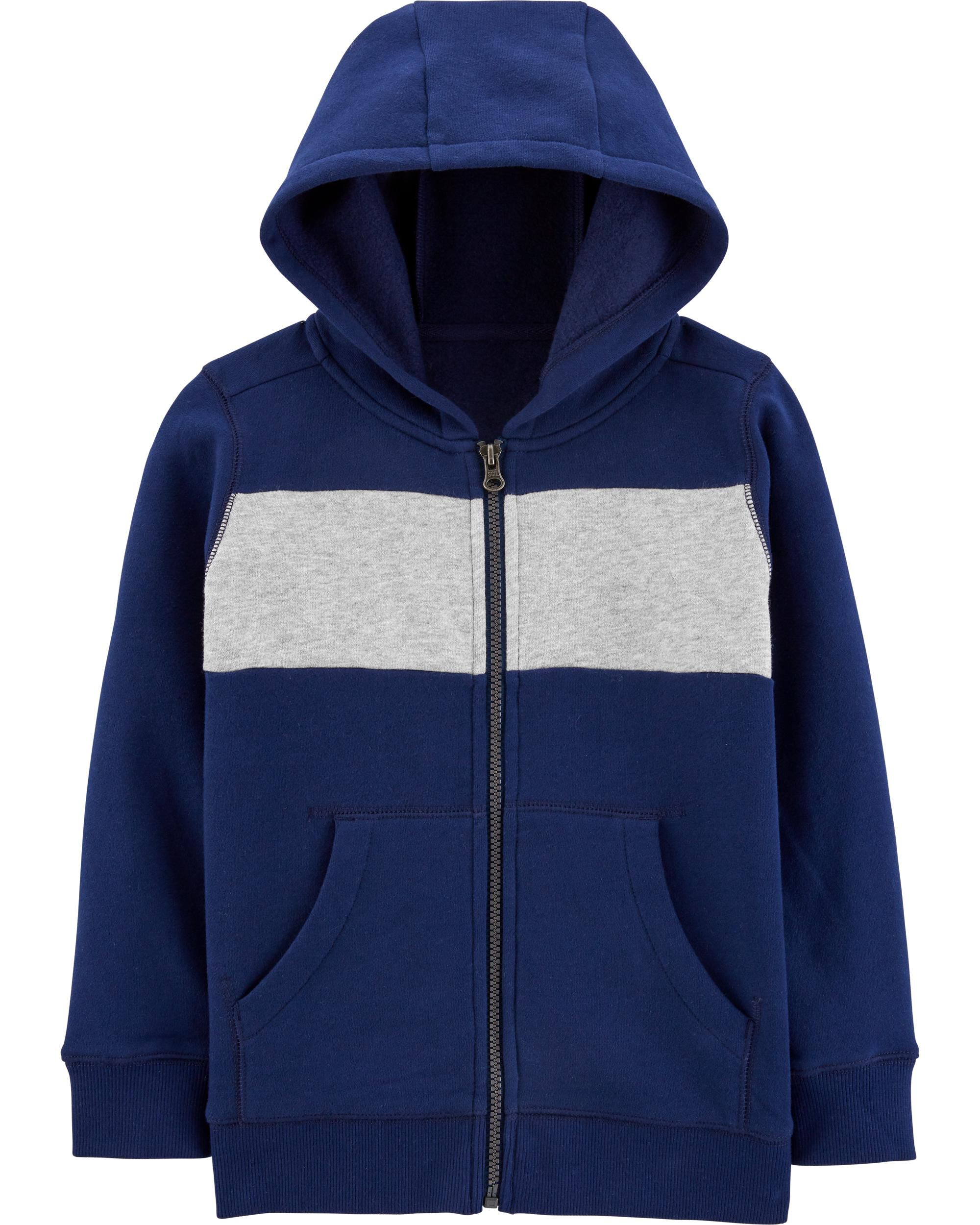 Carters Boys Brown and Navy Colorblock Fleece Half Zip Pullover 3m