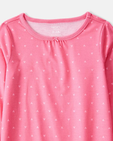 Girls 2-Pack Unicorn Hearts Nightgowns - Pink