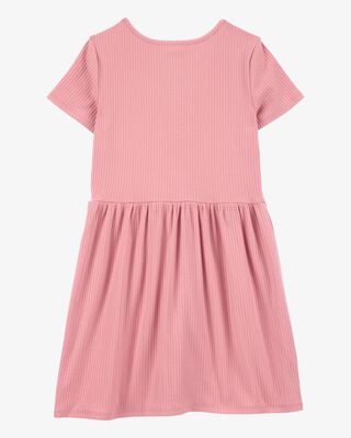 Product image 2 of Kid Solid Short-Sleeve Dress - Pink