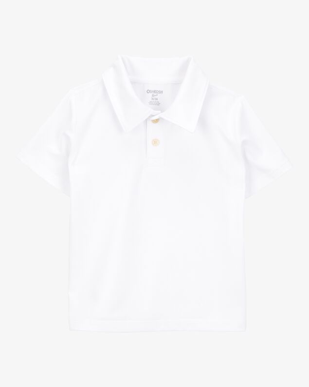 Product image 1 of Toddler Active Uniform Polo Shirt in Moisture Wicking BeCool™ Fabric - White