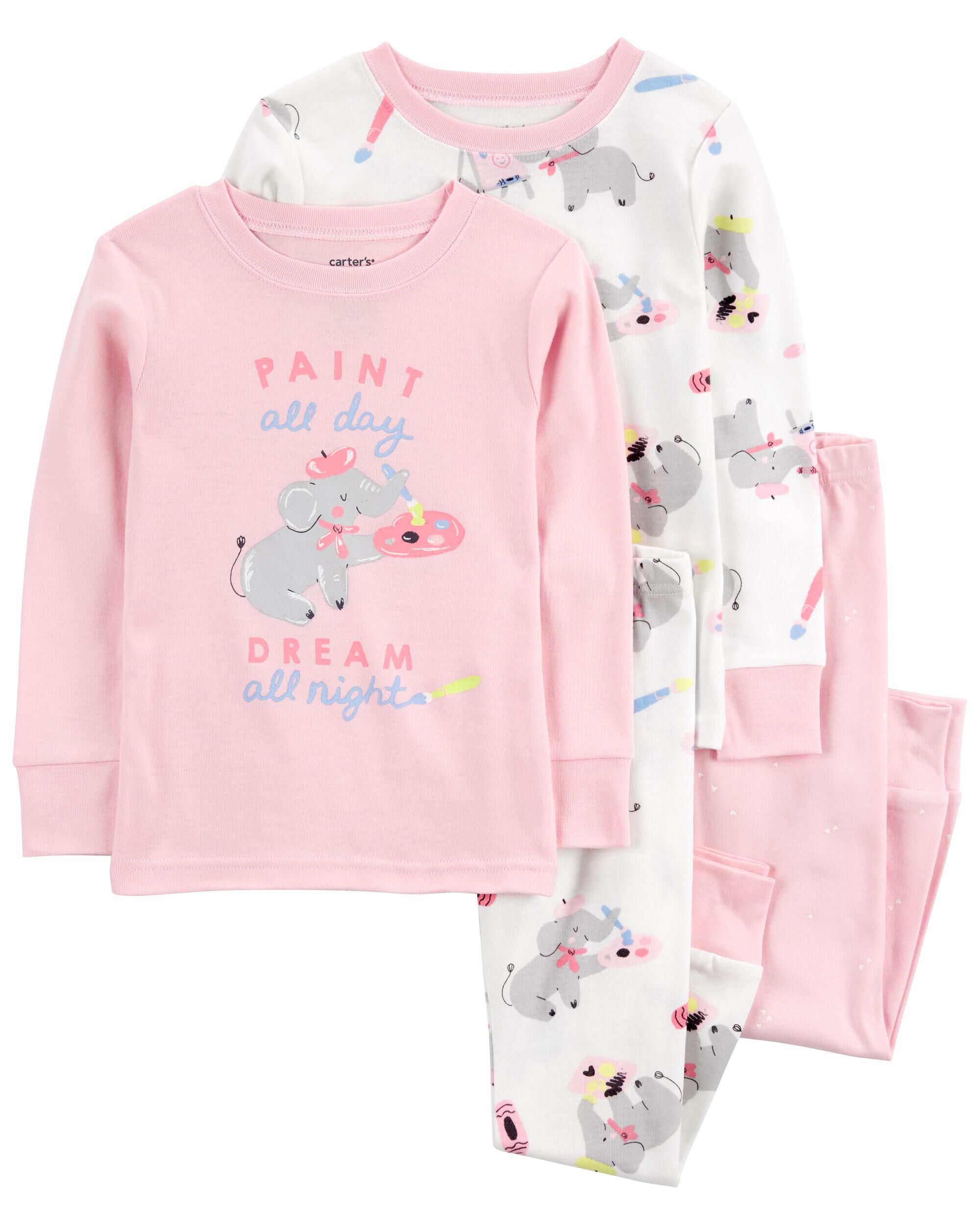 Toddler 4-Piece Painter Elephant 100% Snug Fit Cotton