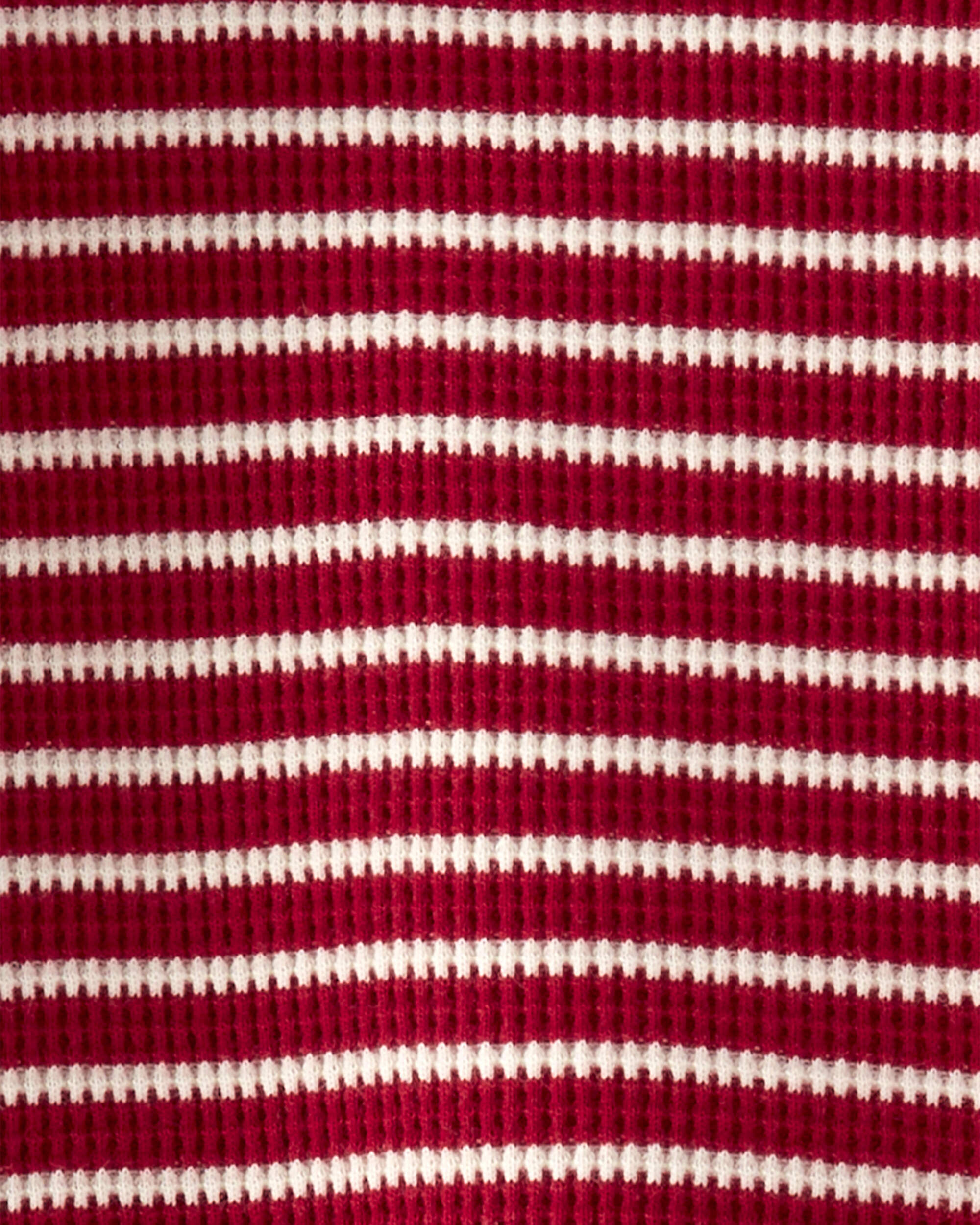 Baby Organic Cotton Striped Waffle Knit Pajamas