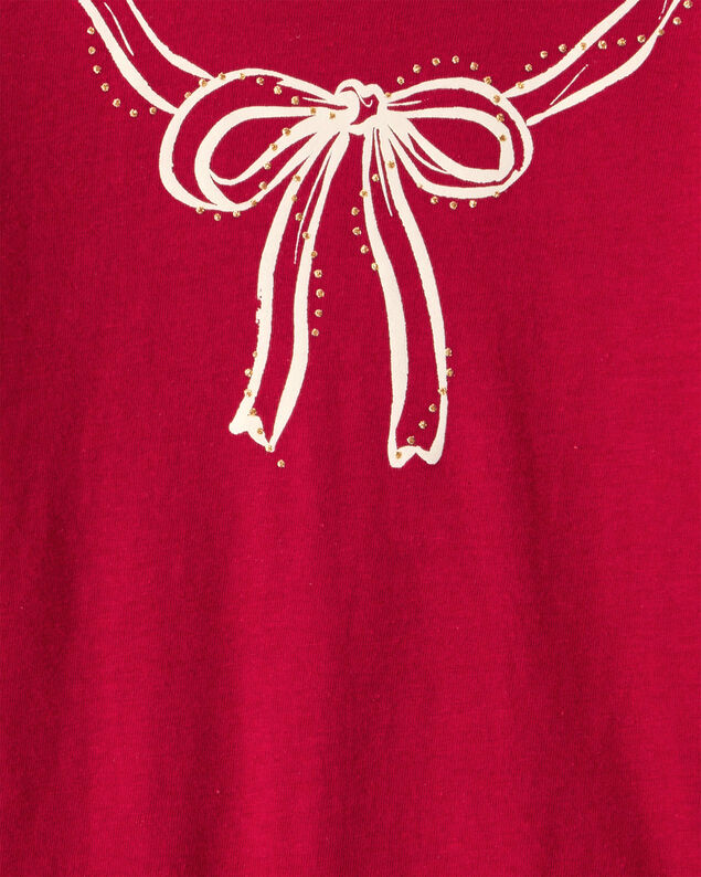 Product image 2 of Toddler Girl Bow Long-Sleeve Graphic Tee - Red