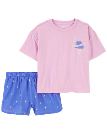 Kid 2-Piece Ice Cream Loose Fit Pajama Set