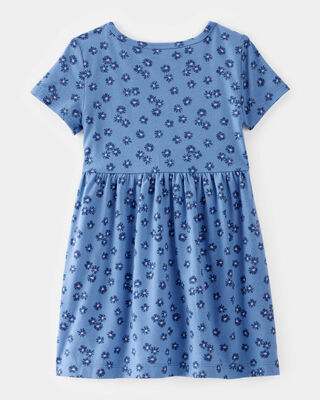 Product image 2 of Toddler Girl Flower Power Short-Sleeve Knit Dress - Blue