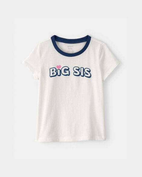 toddler girl 'big sis' graphic tee - ivory