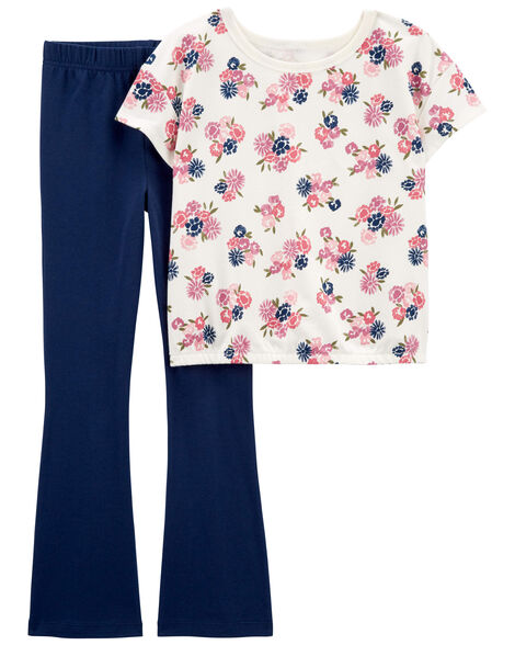  Product image 1 of Kid 2-Piece Floral Jersey Tee & Flare Legging Set