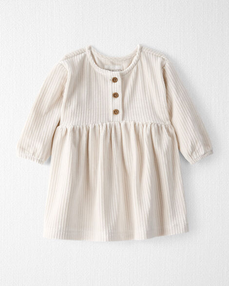 Baby Girl Recycled Ribbed Velour Dress