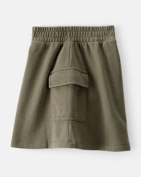 Product image 2 of Girls French Terry Cargo Skort - Green