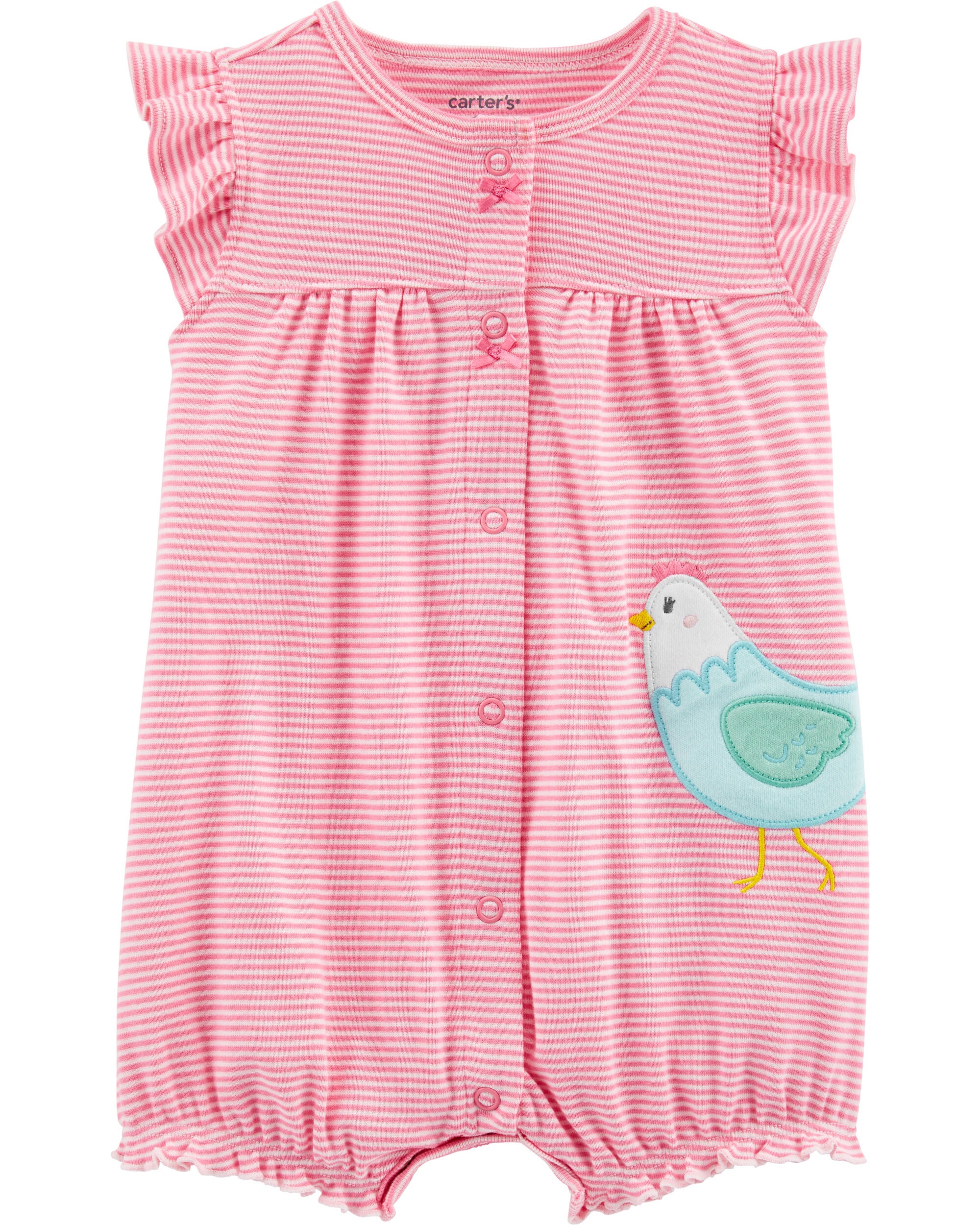 Carters Baby Girls Printed Snap Up Romper