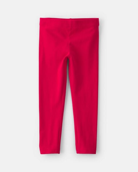 toddler girl cotton pull-on stretch leggings - red